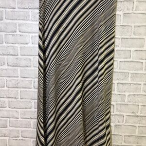 Jules & Leopold Diagonal Striped Maxi Skirt in Black and Cream, size large